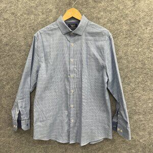 Penguin Men's Dress Shirt, Heritage Slim Fit, 100% Cotton, Blue, Size 16 32/33